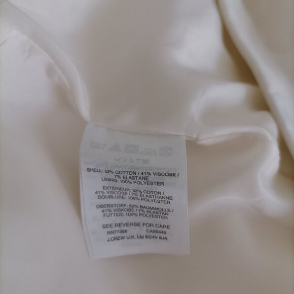 J .Crew Ivory Slit Side Zip Straight & Pencil Skirt Size 20T New With Defect - Picture 6 of 9